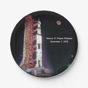 Apollo 17-maanmissie papieren bordje