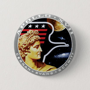 Apollo 17 NASA Mission Patch Logo Ronde Button 5,7 Cm