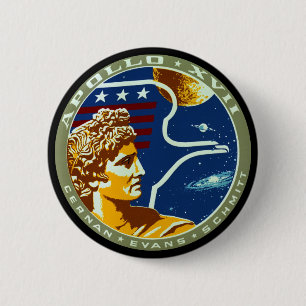 Apollo 17 ronde button 5,7 cm
