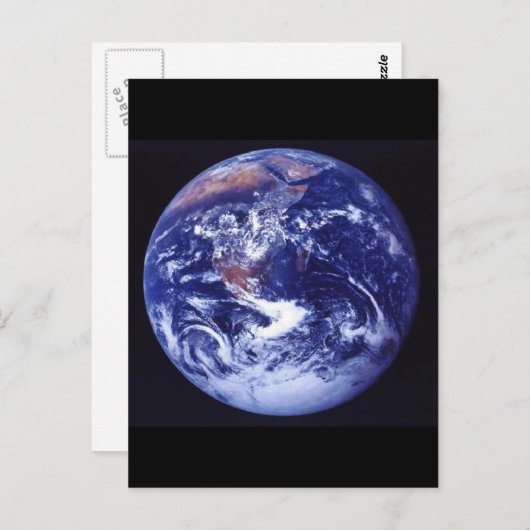 Apollo 17 uitzicht Aarde in de ruimte Briefkaart (Voorkant / Achterkant)