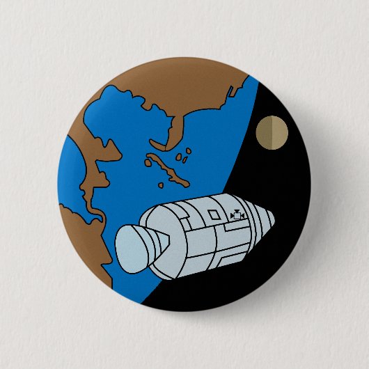 Apollo 1 Missie Patch Logo Ronde Button 5,7 Cm (Voorkant)