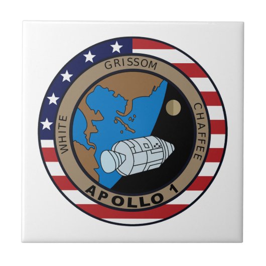 Apollo 1 Mission Patch Logo Tegeltje (Voorkant)