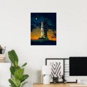Apollo 4 Saturn V op pad - een lanceringscomplex 3 Poster (Thuiskantoor)