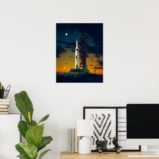 Apollo 4 Saturn V op pad - een lanceringscomplex 3 Poster (Thuiskantoor)