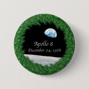 Apollo 8 kerstavond Moon Ronde Button 5,7 Cm
