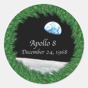 Apollo 8 Kerstmis Moon Missie Ronde Sticker