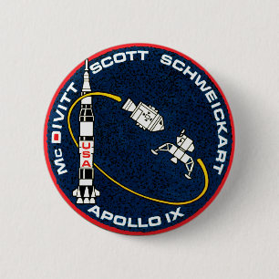 Apollo 9 NASA-missiepatchlogo Ronde Button 5,7 Cm