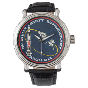Apollo 9 NASA Mission Patch Logo Horloge