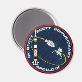 Apollo 9 NASA Mission Patch Logo Magneet (Voorkant / Achterkant)