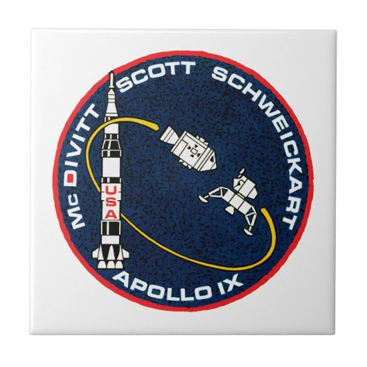Apollo 9 NASA Mission Patch Logo Tegeltje (Voorkant)