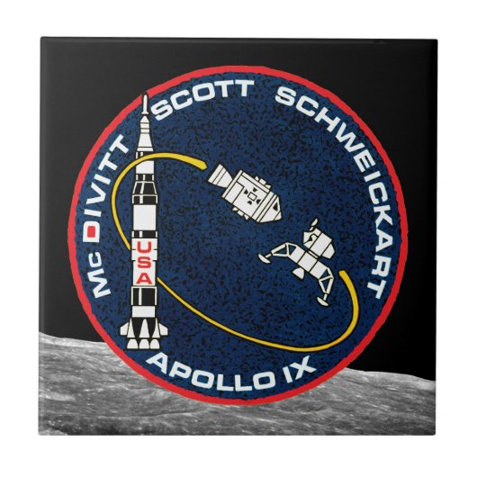 Apollo 9 NASA Mission Patch Logo Tegeltje (Voorkant)