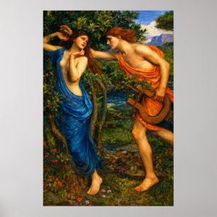 Apollo en Daphne door John William Waterhouse Poster