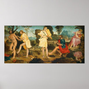 Apollo en Marsyas - M. Anselmi Fine Art Poster