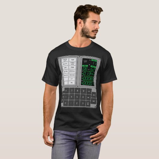 Apollo Guidance Computer Dsky T-shirt (Voorkant volledig)