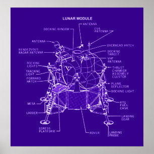 Apollo Lunar Module Blauwdrukken Poster