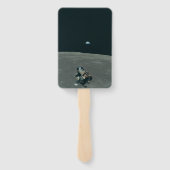 Apollo Maanlander en Aarde boven de maan Handwaaier (Achterkant)