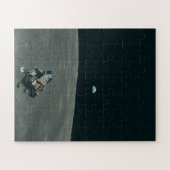 Apollo Maanlander en Aarde boven de maan Legpuzzel (Horizontaal)