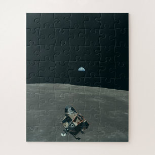 Apollo Maanlander en Aardopkomst boven de Maan Legpuzzel