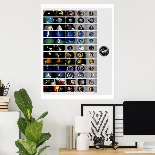 Apollo Mission Patches Poster (Thuiskantoor)