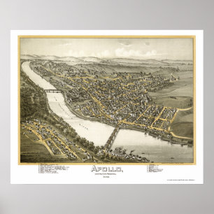 Apollo, PA Panoramic Map - 1896 Poster