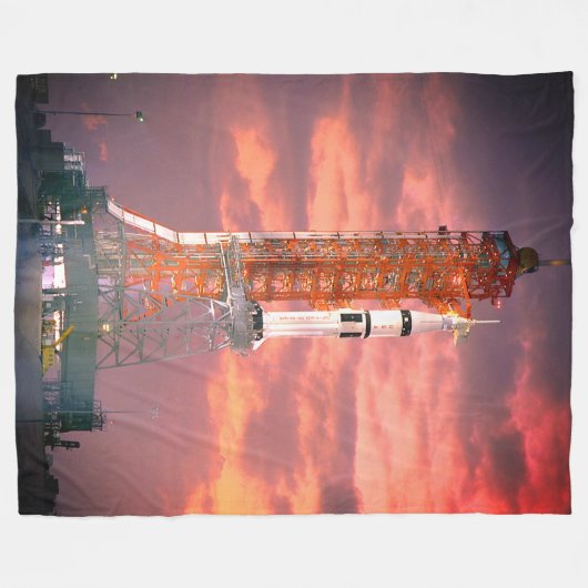 Apollo Saturn 1B Rocket Launch Fleece Deken (Voorkant (Horizontaal))