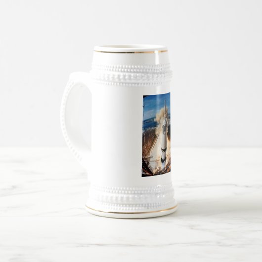 Apollo Saturn V raket lancering naar maan 1969 Bierpul (Voorkant links)