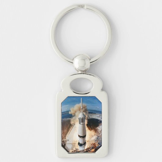 Apollo Saturn V raket lancering naar maan 1969 Sleutelhanger (Voorkant)