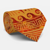 Apollo Sun God Yellow en Red Marble Stropdas (Opgerold)