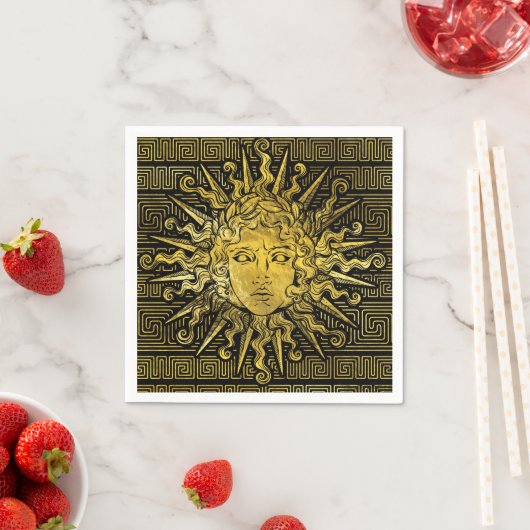 Apollo Sun-symbool op Grieks sleutelpatroon Servetten (Insitu)