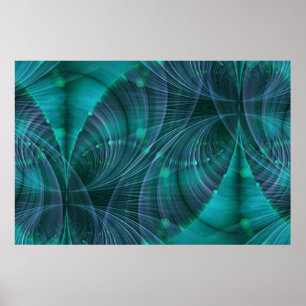 Apophysis Fractal Art I - blauw Poster