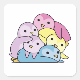 Aporagender Flag Pride Lgbtq Cute Penguin Vierkante Sticker