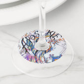 Apostate Colorful Abstract Doodle Drawing Wijnglaslabel (Dichtbij)