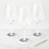 Apostate Colorful Abstract Doodle Drawing Wijnglaslabel (Set)