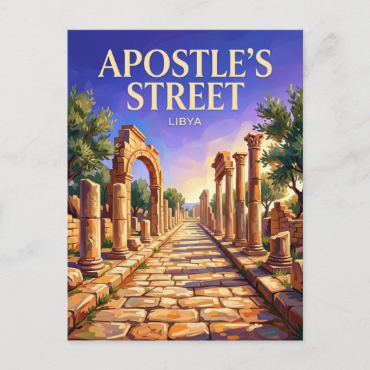 Apostelstraat, Cyrene Libië Briefkaart (Voorkant)