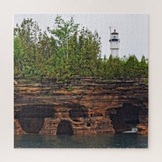 Apostle Islands - Devil's Island Lighthouse -20x20 Legpuzzel (Verticaal)