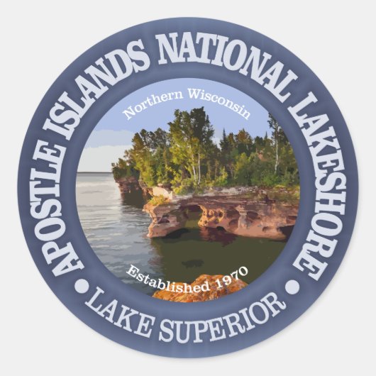 Apostle Islands National Lakeshore Ronde Sticker (Voorkant)