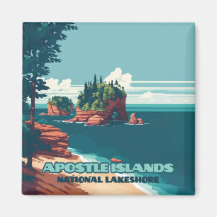 Apostle Islands National Lakeshore Wisconsin Retro Magneet