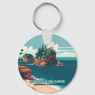 Apostle Islands National Lakeshore Wisconsin Retro Sleutelhanger