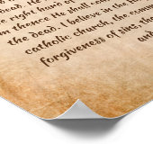 Apostles Creed katholieke gebeden Christelijk Poster (Hoek)