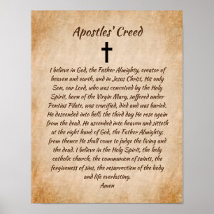 Apostles Creed katholieke gebeden Christelijk Poster