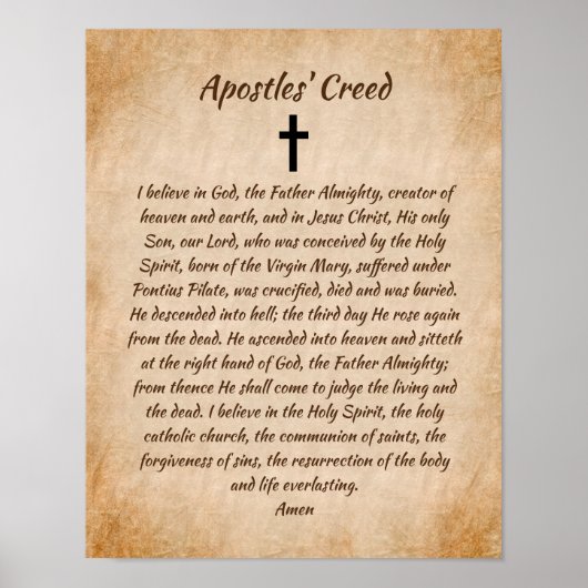 Apostles Creed katholieke gebeden Christelijk Poster (Voorkant)
