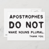 Apostrofe gebruik briefkaart (Voorkant / Achterkant)