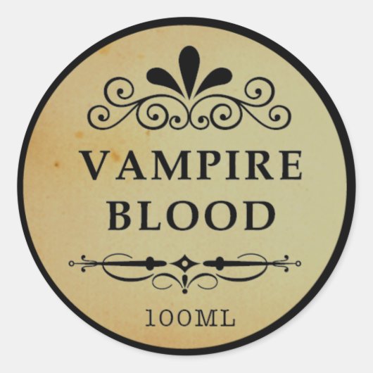 Apothecair Vampier Bloed Halloween Sticker (Voorkant)
