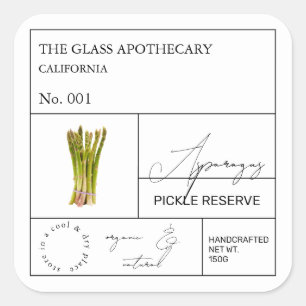 Apothecaire Asparagus Étiquette