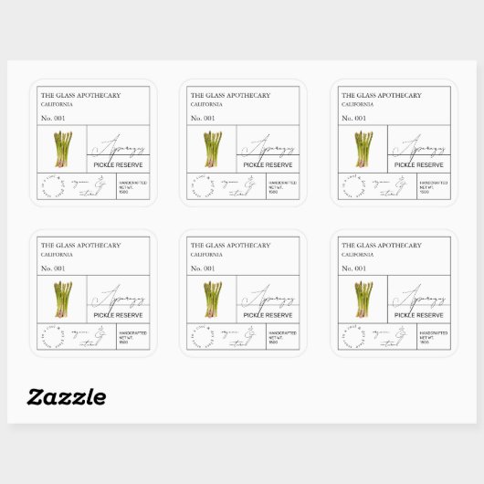 Apothecaire Asparagus Étiquette (Feuille)