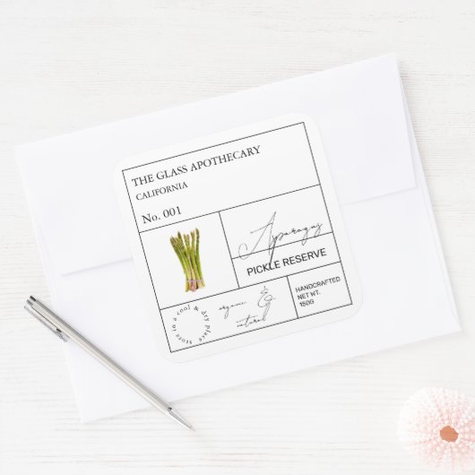 Apothecaire Asparagus Étiquette (Enveloppe)