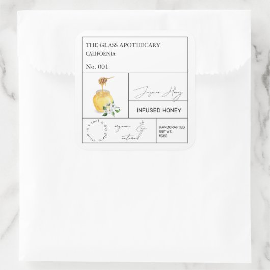 Apothécaire Jasmine Étiquette de miel infusé (Sac)