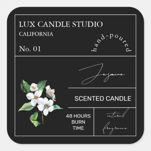 Apothécaire Jasmine Parfumé Étiquette de bougie (Devant)