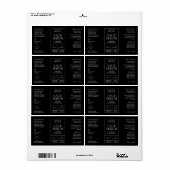 Apothécaire moderne Noir 2 OZ Étiquette de bouteil (Feuille entière)