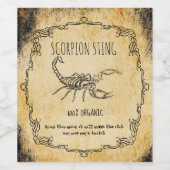 Apothecaris halloween  schorpioenensteek wijn etiket (Enkel label)